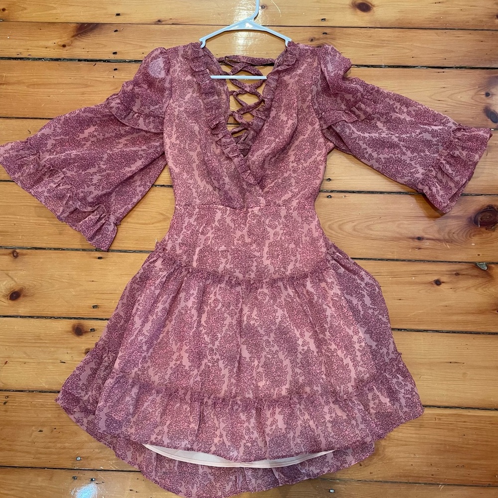 Hello Molly Floral print size small long sleeve dress